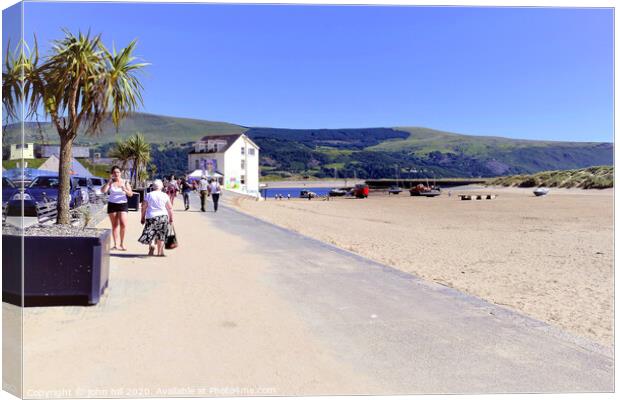 Promenade and beach at Barmouth in Wales.  Canvas Print by john hill