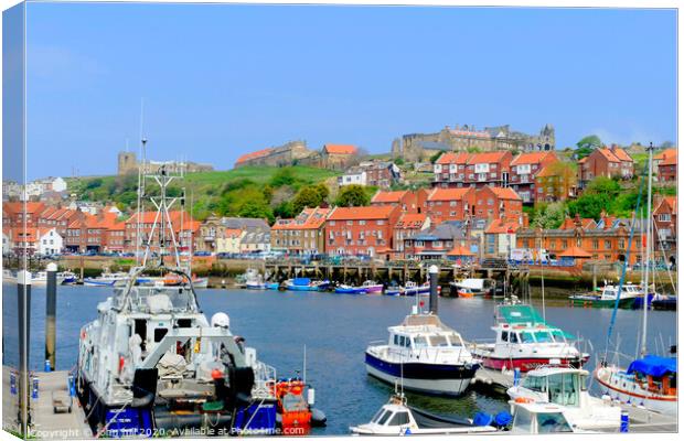 Whitby old town from  the quay on the river Esk in Yorkshire. Canvas Print by john hill