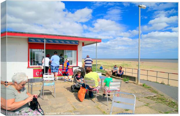Beach cafe on the seafront at Chapel St. Leonards in Lincolnshire.  Canvas Print by john hill