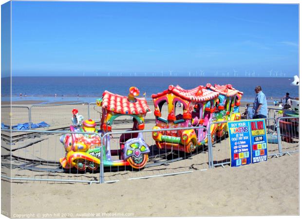 Children's train on the sands at Ingoldmells near Skegness. Canvas Print by john hill