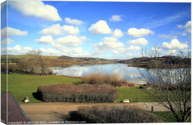 Carsington water  reservoir under a great sky in Derbyshire. Canvas Print by john hill