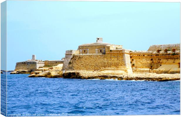 The historic Fort Ricasoli at Valletta in Malta. Canvas Print by john hill