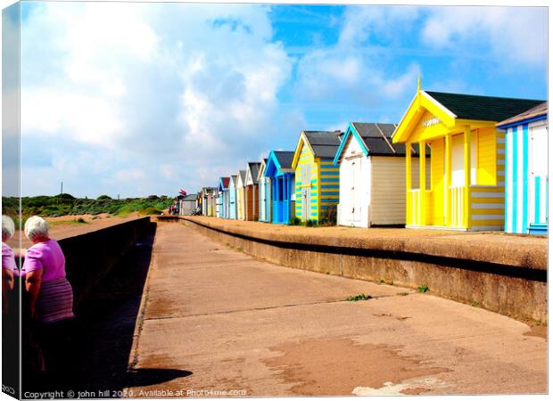 Beach huts in Chapel point at Chapel St. Leonards in Lincolnshire. Canvas Print by john hill