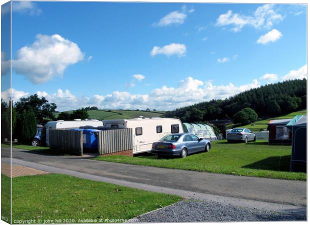 Country campsite at Cofton in Devon. Canvas Print by john hill