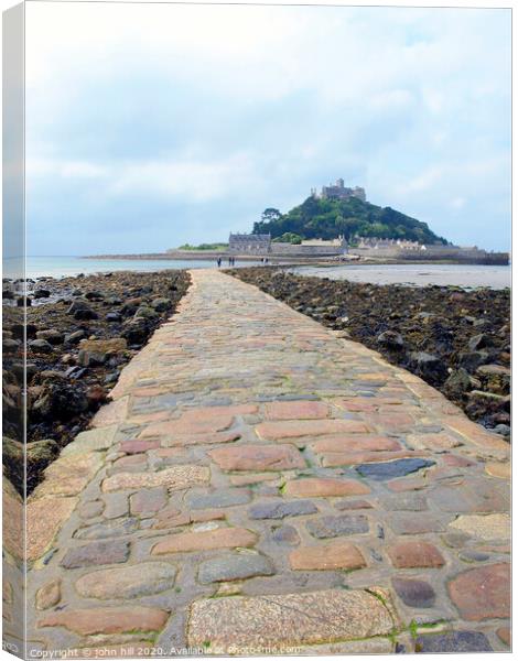St. Michael's Mount at low tide in Cornwall. Canvas Print by john hill