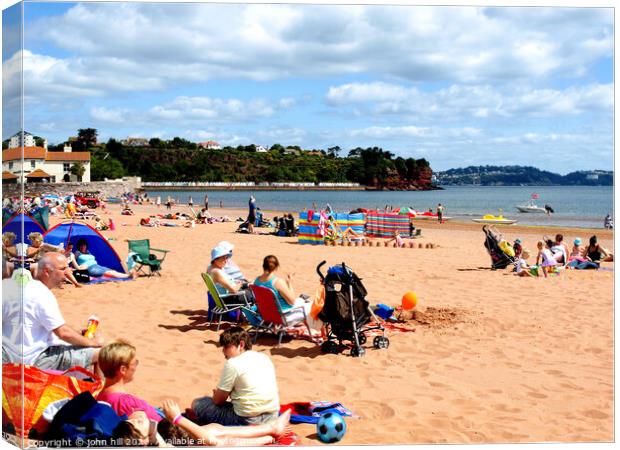 Goodrington Beach at Paignton in Devon. Canvas Print by john hill