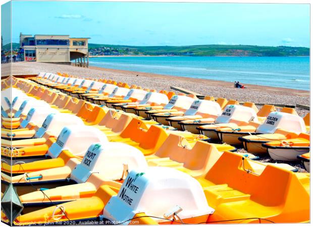 Pedlos ready to go at Weymouth. Canvas Print by john hill