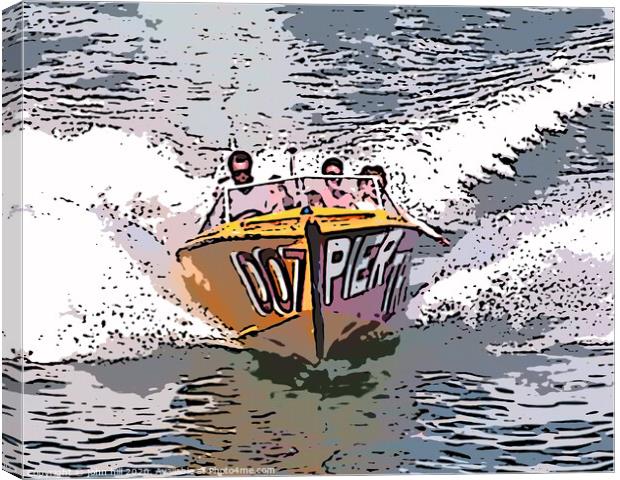 Digital Speedboat (illustration) Canvas Print by john hill