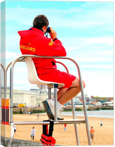 Beach safety at Bridlington in Yorkshire. Canvas Print by john hill