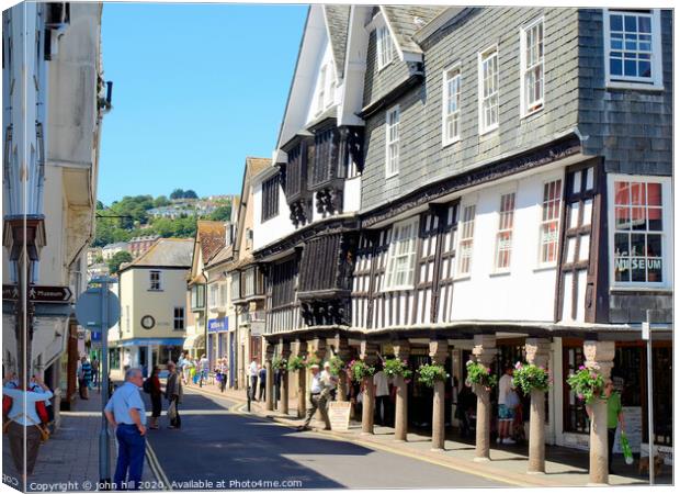 Butterwalk at Dartmouth. Canvas Print by john hill