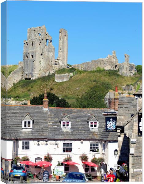 Corfe Castle in Dorset. Canvas Print by john hill