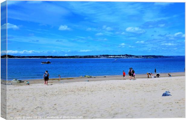 Priory beach on Caldey Island in South Wales, UK. Canvas Print by john hill