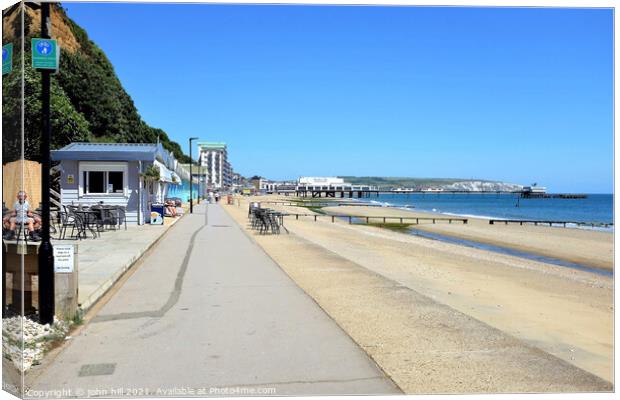 Promenade to Sandown on the Isle of Wight, UK. Canvas Print by john hill