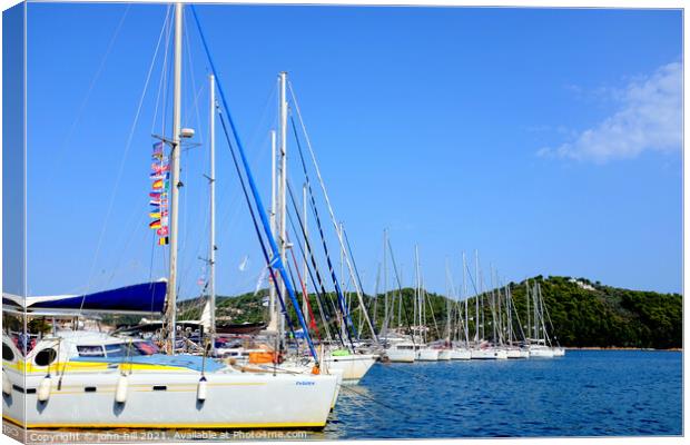 Marina at Skiathos in Greece. Canvas Print by john hill