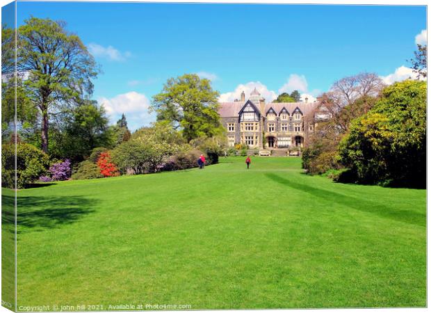 Bodnant Hall at Colwyn bay in Wales.  Canvas Print by john hill