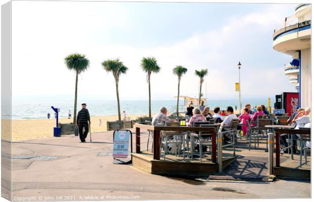 Seafront Alfresco at Bournemouth. Canvas Print by john hill