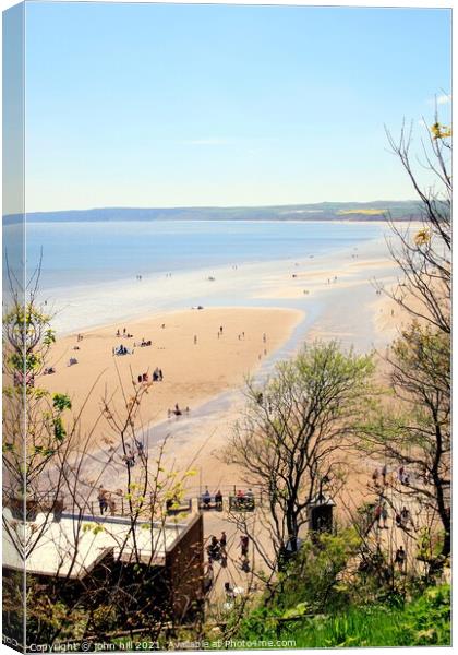 Muston Sands at Filey in Yorkshire. Canvas Print by john hill