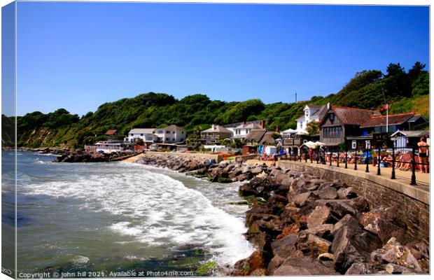Flood protection at Steephill cove. Canvas Print by john hill