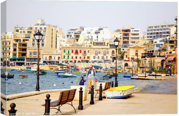 St.Julian's Bay at Malta. Canvas Print by john hill