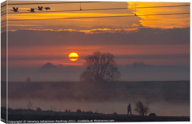 Sunrise in the Fens Canvas Print by Veronica in the Fens