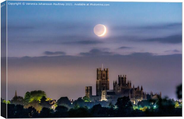Ely Cathedral at night, Ely  Canvas Print by Veronica in the Fens