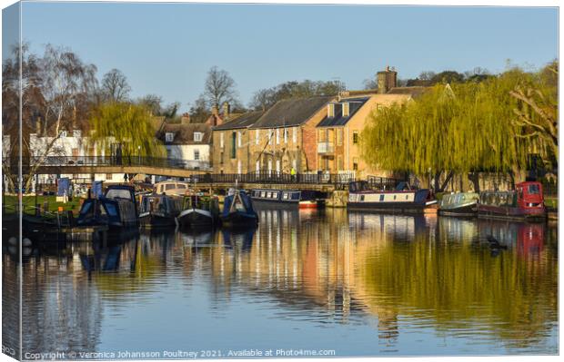 Ely riverside   Canvas Print by Veronica in the Fens