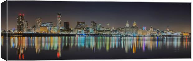 Liverpool City Waterfront Skyline Panorama Canvas Print by Martin Noakes