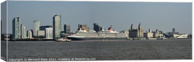 Cunard Queen Elizabeth at Liverpool Canvas Print by Bernard Rose Photography