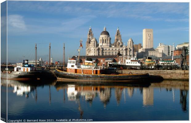 Pier Head view across Canning Dock 2003 Canvas Print by Bernard Rose Photography