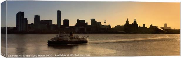 Liverpool Morning Ferry Canvas Print by Bernard Rose Photography