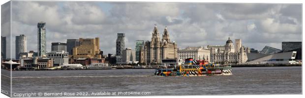 Liverpool Waterfront with Snowdrop Ferry Canvas Print by Bernard Rose Photography