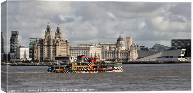Liverpool Waterfront with Snowdrop Ferry Canvas Print by Bernard Rose Photography