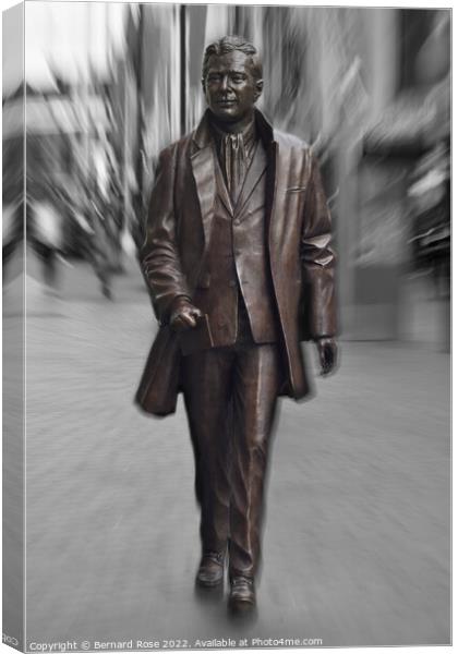 Brian Epstein Statue in Liverpool Canvas Print by Bernard Rose Photography