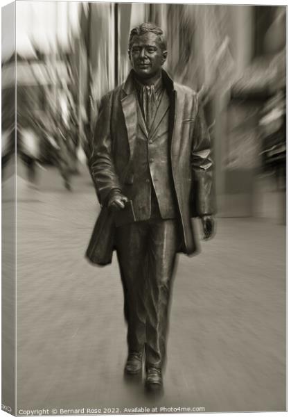 Brian Epstein Statue in Liverpool Canvas Print by Bernard Rose Photography