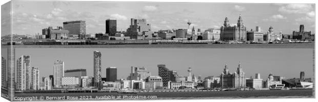 Liverpool Waterfront Panorama  Canvas Print by Bernard Rose Photography