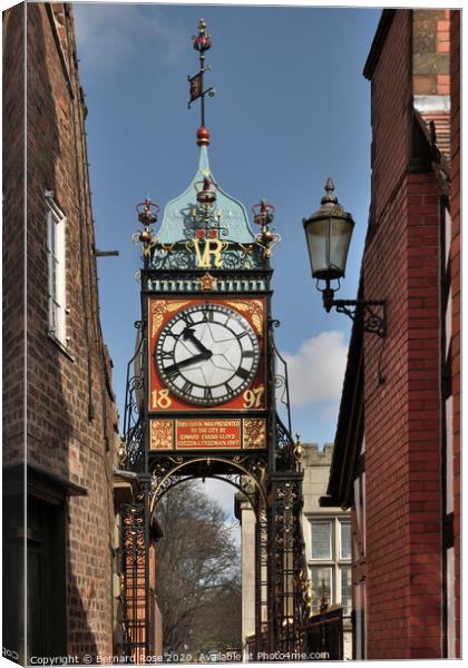 Eastgate Clock Chester Canvas Print by Bernard Rose Photography
