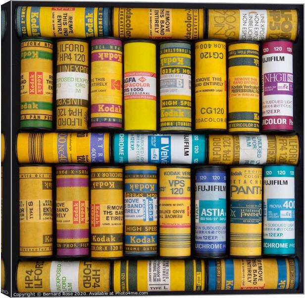 Unexposed 120 Roll Film Collection Canvas Print by Bernard Rose Photography