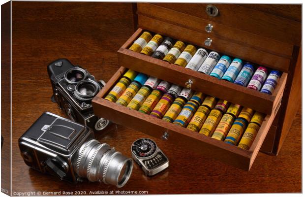 Film Cameras and cabinet of Roll Film Canvas Print by Bernard Rose Photography