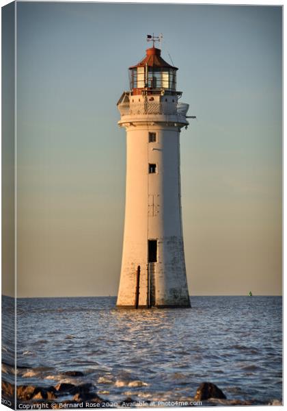 Perch Rock Lighthouse New Brighton Canvas Print by Bernard Rose Photography