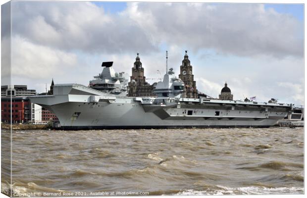 HMS Prince of Wales in Liverpool Canvas Print by Bernard Rose Photography