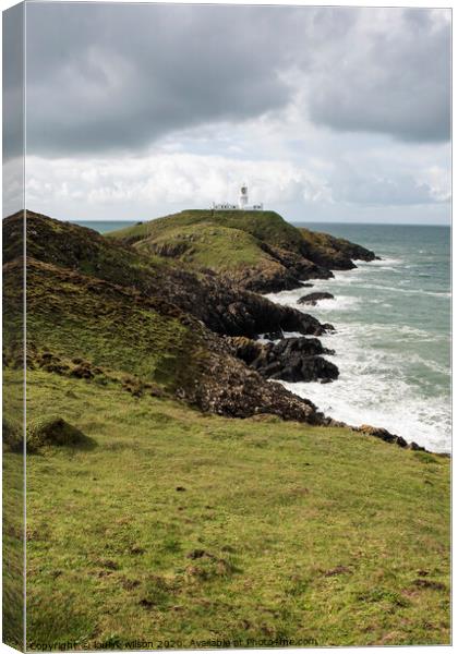 Strumble head lighthouse Canvas Print by louise wilson