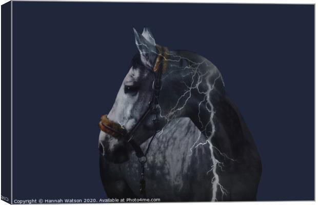 Horse Lightning Strike Canvas Print by Hannah Watson