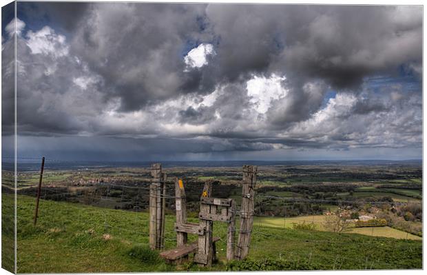 Ditchling Beacon Storm Canvas Print by Eddie Howland