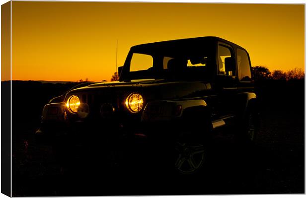 Jeep Wrangler at Sunset Canvas Print by Eddie Howland