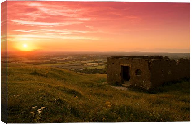  Sunset at Devils Dyke, Sussex Canvas Print by Eddie Howland