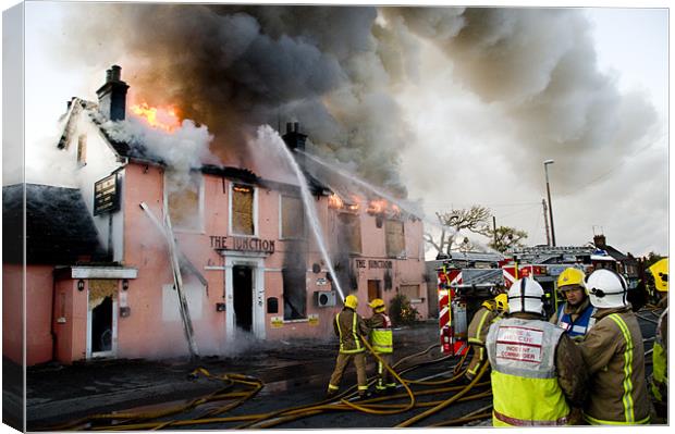 Major Fire in Disused Pub Canvas Print by Eddie Howland