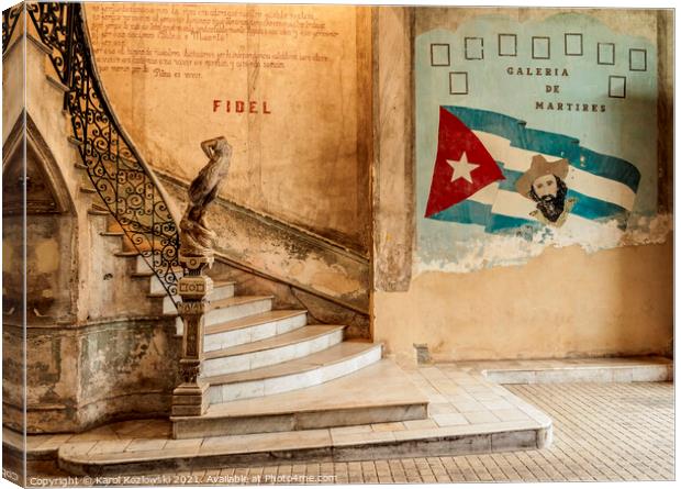 La Guarida Restaurant entrance hall, Calle Concordia, Havana, Cuba Canvas Print by Karol Kozlowski