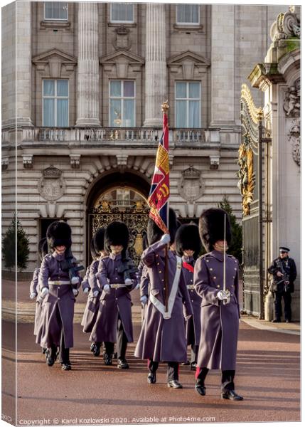 Changing of the Guard at the Buckingham Palace in London Canvas Print by Karol Kozlowski