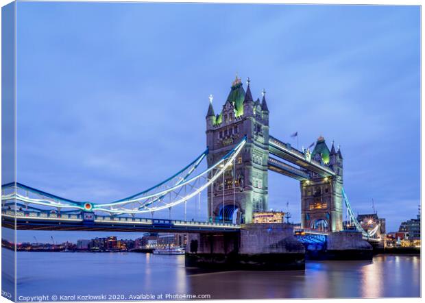 Tower Bridge in London Canvas Print by Karol Kozlowski