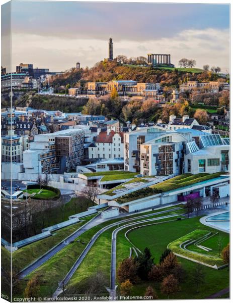 Scottish Parliament Building Canvas Print by Karol Kozlowski